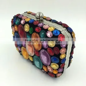 Hot Sale Colorfull Rhinestone Clutch Bag Have Stock thumbnail-4