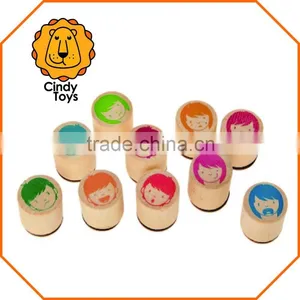 Wooden Rubber Stamps Mood 10 Pcs for Kids thumbnail-1