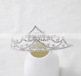 Silver Crystal Rhinestone Royal Princess Wedding Bridal Pageant Prom Tiara Crown thumbnail-4