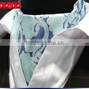 Men's Polka Dot Floral Paisley Jacquard Woven Self Cravat Tie Ascot thumbnail-3