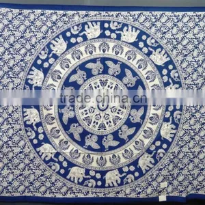 Round Circle Peacock Printed Jaipur Indian Mandala Cotton Bed Sheets thumbnail-6