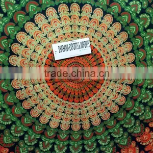 Hand Block Work Tapestry Ethnic Antique Screen Batik Mandala Tapestries Throw Beach Bedspread thumbnail-5