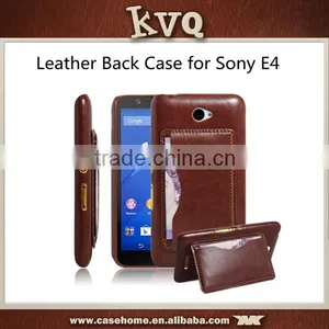 Dark Blue Back Leather Case For Sony Xperia E4 thumbnail-4