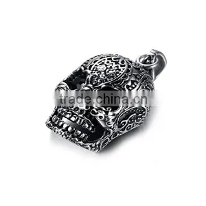 Stainless Steel Skull Jewelry for Men Punk Pendant Necklace Skull Head Necklace Supplier's Choice thumbnail-2