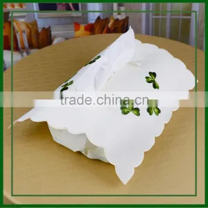 Polyester Tissue Box Cover Embroidered Wtih Clover on Satin Fabric thumbnail-1