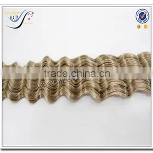 Top Quality Fast Delivery Wholesale Blonde Wavy Deep Curly Ombre Weave 100 Virgin Human Hair thumbnail-3