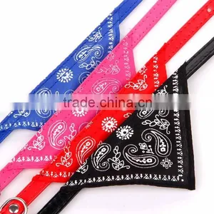 Puppy Fashion Nylon Pet Neckerchief Leather Dog Collar thumbnail-1