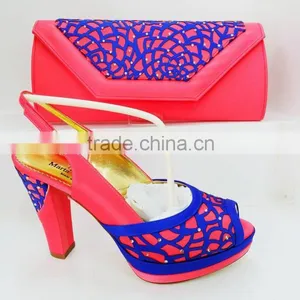 Italian Shoes and Bag Set African Women High Heels Sandals Shoe Matching Clutch Bag thumbnail-4