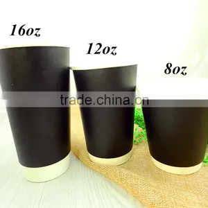 Disposable Double Wall Coffee Hot Drink Paper Cups With Lid thumbnail-1