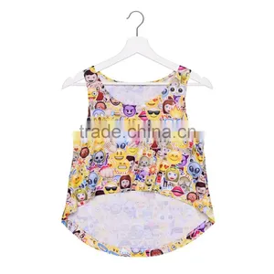 2016 New Women 3D Print Emoji Crop Tops For Women Blusas thumbnail-4