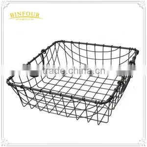 Industrial Style Black Wire Metal Storage Crate Vintage Basket Shop Display thumbnail-2
