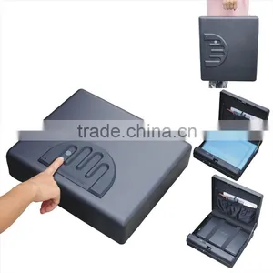 Wholesale- MS550 Micro Vault Biometric Fingerprint Car Gun Pistol Mini A4 Document File Storage Steel Safe Box / Gun Vault thumbnail-4
