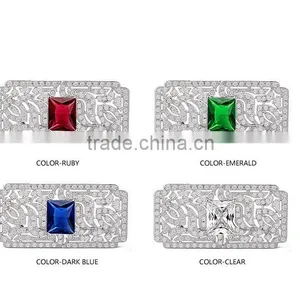 Platinum Plated Elegant Victorian Wedding Brooch With AAA+ Cubic Zircon Micro Pave Setting for Women and Men thumbnail-4