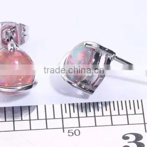7mm 925 Sterling Silver Single Created Opal Stone Fancy Stud Earring Designs thumbnail-3
