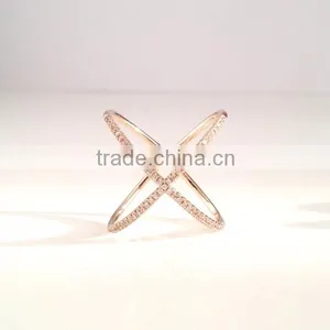 Latest Gold Finger Ring Designs Pave Diamond Ring 925 Sterling Silver thumbnail-2