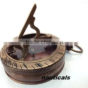 Brass Sundial Compass- Locket Compass- Vintage Pendant Sundial Compass 13236 thumbnail-1