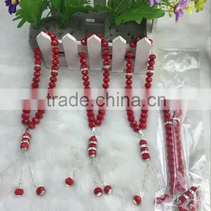 33 Pieces Beads 10mm Islamic Ruby Red Togther Prayer Beads Excellent Crystal Material thumbnail-1