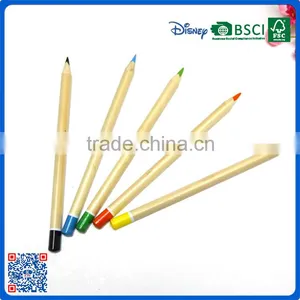 Japanese 10 Colors Raw Wood Pencils With Dip Top thumbnail-1