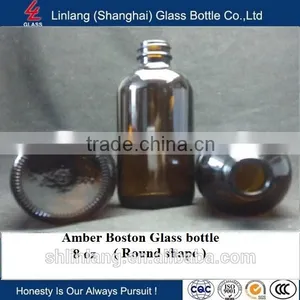 8oz Boston Round Amber Glass Bottle Manufacturer in China thumbnail-2