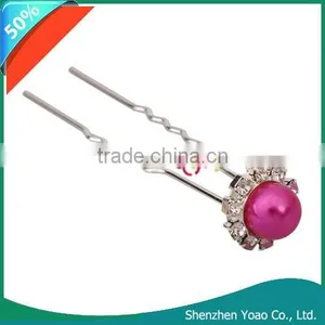 20pcs Charming Rose Red Pearl Hair Pins For Sale thumbnail-1