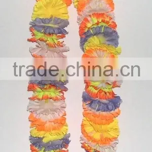 Artificial Hawaiian Silk Yellow Flower Leis Party Decoration thumbnail-1