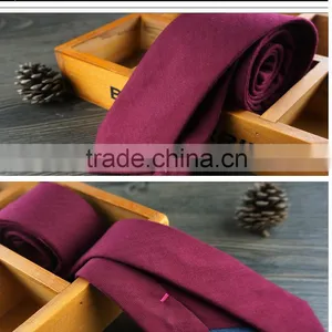 Wool Blend Downtown Solid Burgundy Tie thumbnail-3