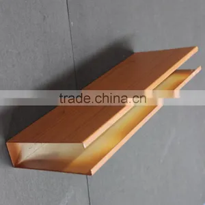 Chemical Preservation Metal Suspended Ceiling Panel With Wood Grain Color U Section Aluminum Screen Ceiling thumbnail-3