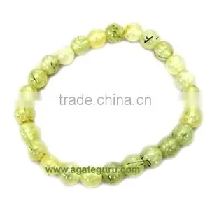 Gold Rutile Quartz Beaded Bracelets. : India Wholesaler Manufacturer thumbnail-1