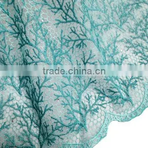High Quality French Net Beaded Lace Fabric French Lace Fabric thumbnail-2