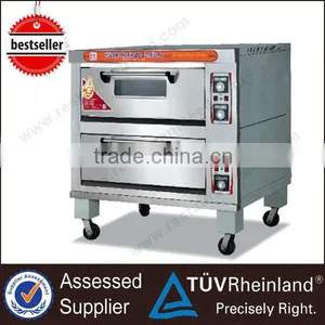 Stainless Steel Heavy Duty 2-Layer 4-Tray Gas/Electric Deck Oven thumbnail-1