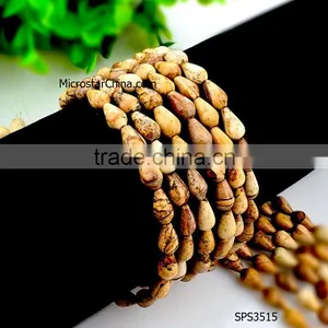 Wholesale 2016 New Fashion DIY Waterdrop 6*9mm Picture Jasper for Jewelry Making thumbnail-1