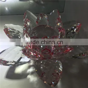 Beautiful Artificial Lotus Flower Crystal Glass Ornaments thumbnail-4