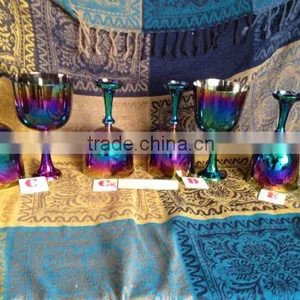 Rainbow Titanium Color Crystal Singing Grail Bowl With 4th Octave C or C# or D or E Note thumbnail-1