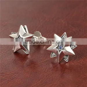 Simple Design Star Shape Stud Silver Earrings For Women thumbnail-2