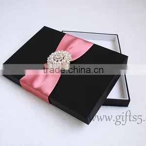 Elegant Black Packaging Boxes for Wedding Invitations thumbnail-1