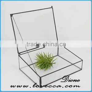Metal Decoration Vintage Gift Cabinet Display Home Stained Glass House Container thumbnail-1