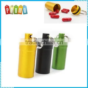 Wholesale Mini Aluminum Alloy Pill Box Keyring, Pill Holder Keychain thumbnail-1