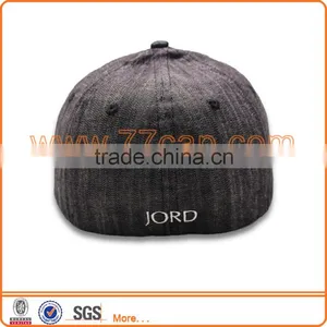 Fitted Embroidered Baseball Cap Hat in Jeans Fabric thumbnail-4