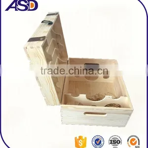 Aibaba Best High Quality Wooden Wine Packaging Boxes for 6 Bottles / Wine Gift Box thumbnail-2