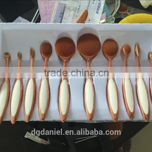 Hot Sale Makeup Brushes 10 Pcs Toothbrush Style Makeup Brush Set White Oval Makeup Set thumbnail-1