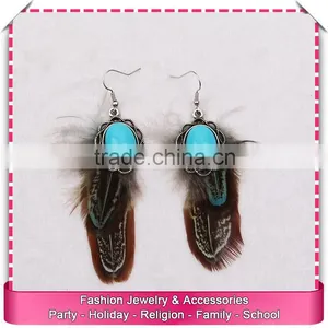 Best Quality Feather Earrings Jewelry Fashion, Hot Sale Fancy Earrings for Party Girls thumbnail-1