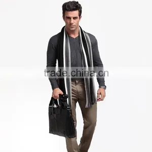 HOT!! Winter Scarf Men Chic Faux Cashmere Striped Knitted Scarfs With Tassel,fashionable Designer Shawl Bussiness Casual Scarves thumbnail-3