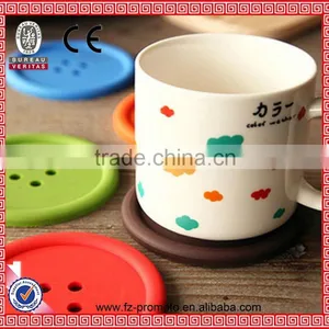 Good Quality Creative Household Supplies Round Silicone Coasters Cute Button Coasters Cup Mat thumbnail-4