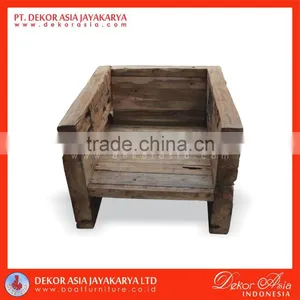 Recycled Railway Wood Sofa for Living Room - Railway Wood thumbnail-2