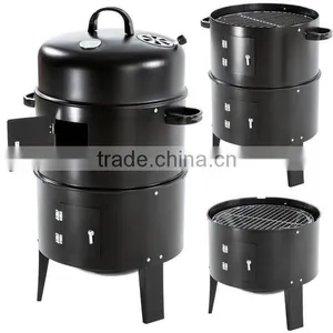 Black Steel 3-in-1 BBQ Smoker thumbnail-2