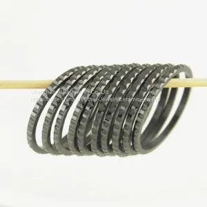 Black Zirconia Ceramic Wedding Ring Bands Customized Shape thumbnail-2