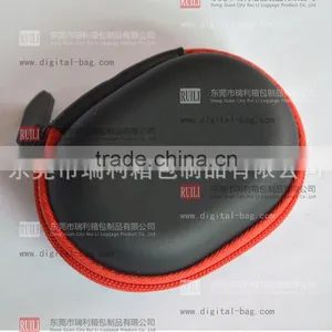 Hard High Quality PU EVA Earphone Case With Red Zipper thumbnail-2