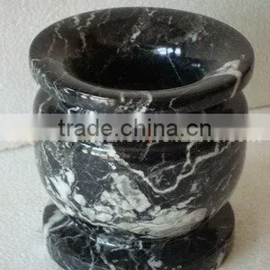 NATURAL BLACK ZEBRA MARBLE FLOWER VASES thumbnail-2