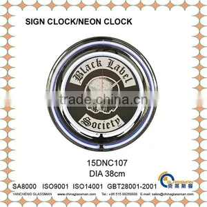 DIA 38cm Customizable Colorful Neon Clock LED Clock Wall Clock 15DNC107 thumbnail-1