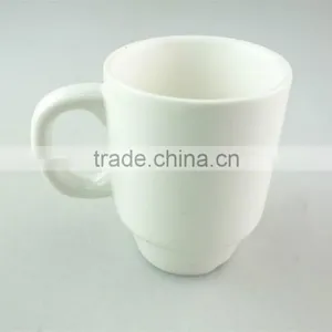 Stock Porcelain White Mug With Handle and Wholesell Price thumbnail-1